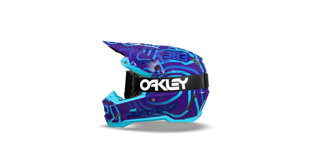 6D ATR 3 Helmet Wrap "Curve" Purple/Blue
