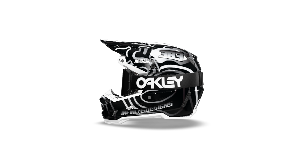 6D ATR 3 Helmet Wrap "Curve" Black/White