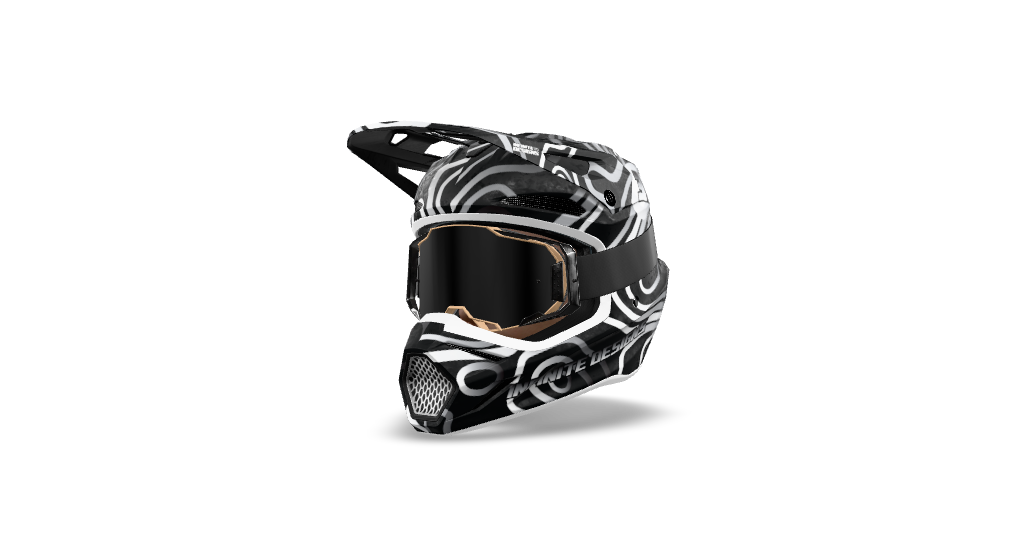 Fox V3 Helmet Wrap "Curve" Black/White