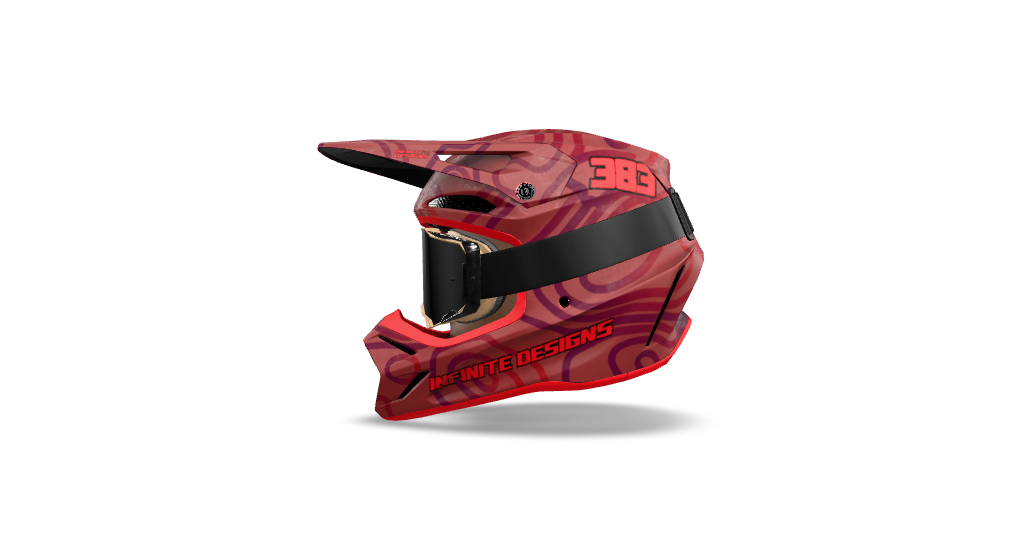 Fox V3 Helmet Wrap "Curve" Red/Dark Red