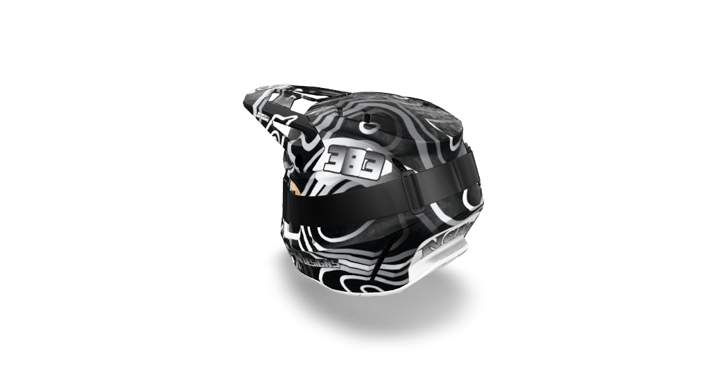 Fox V3 Helmet Wrap "Curve" Black/White