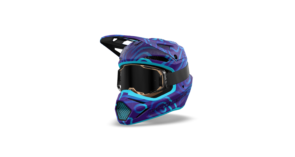 Fox V3 Helmet Wrap "Curve" Purple/Blue