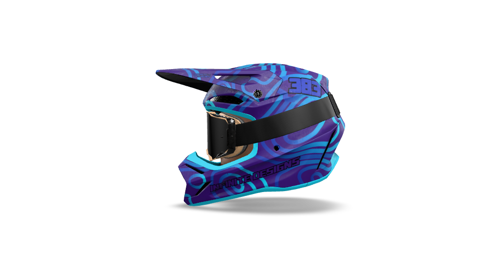 Fox V3 Helmet Wrap "Curve" Purple/Blue