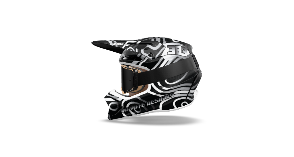 Fox V3 Helmet Wrap "Curve" Black/White